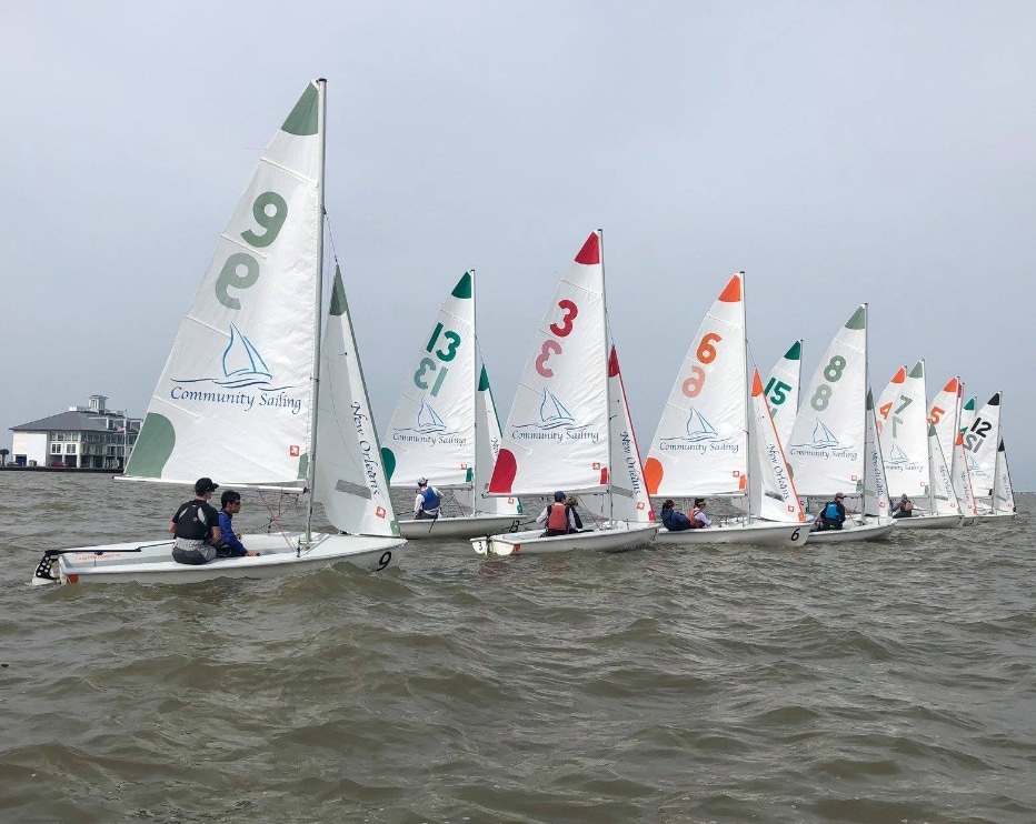 Sailboats on Water ready for Racing