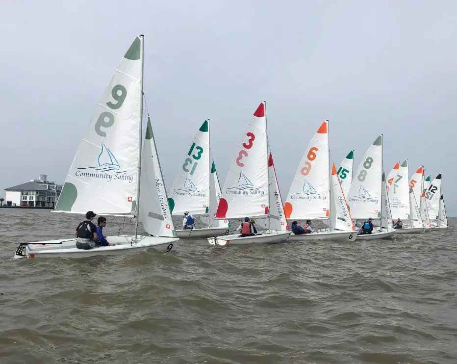 Sailboats on Water ready for Racing