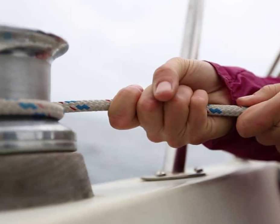 Woman Tying Sailors Knot